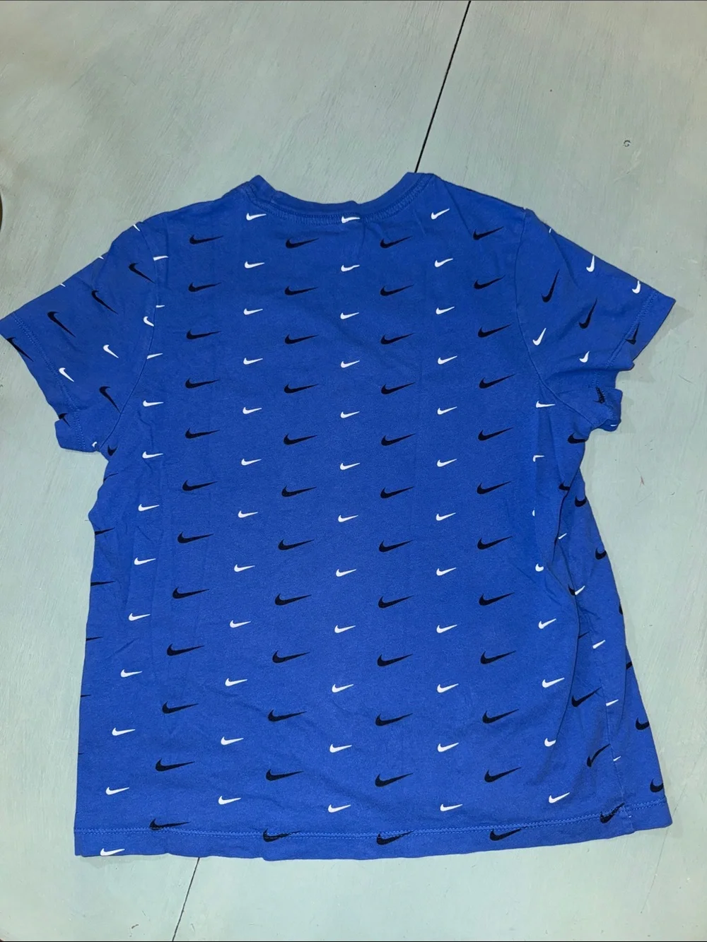Nike Royal Blue Tee with Black & White Swooshes